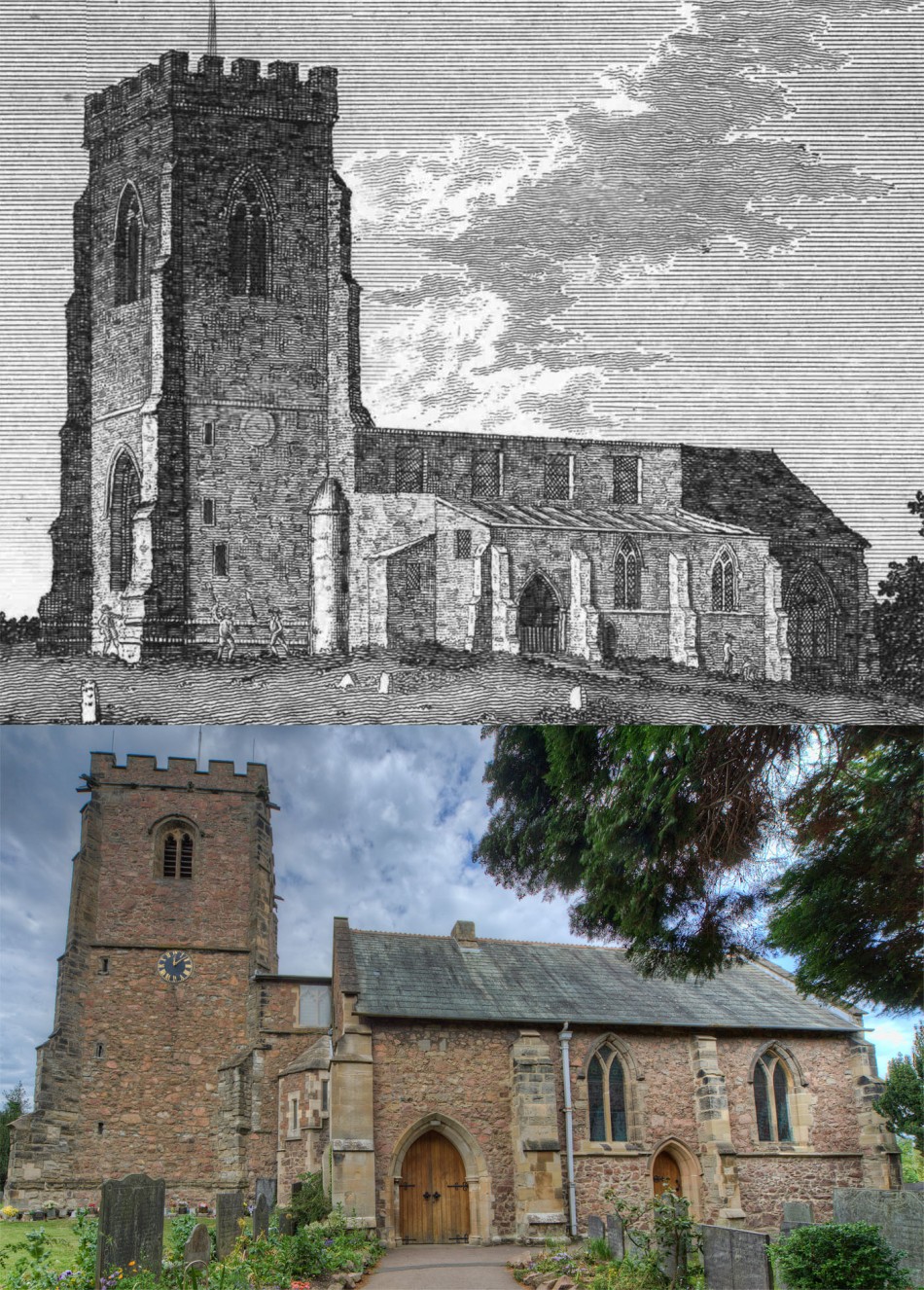 Quorn Church - then and now