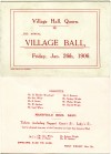  Village Hall Ball Ticket 1906 