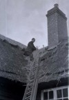  Quorn Mills Bowls Club - Re-thatching in progress, 1961 