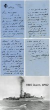  Letter from HMS Quorn during WW2 