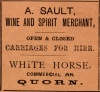  Advertisement by A. Sault, Quorn, 1891 