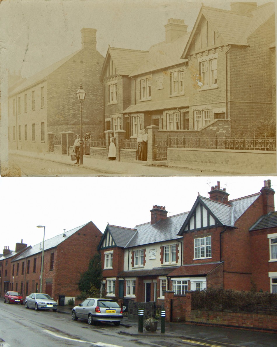 Quorn Terrace, Leicester Road � then and now