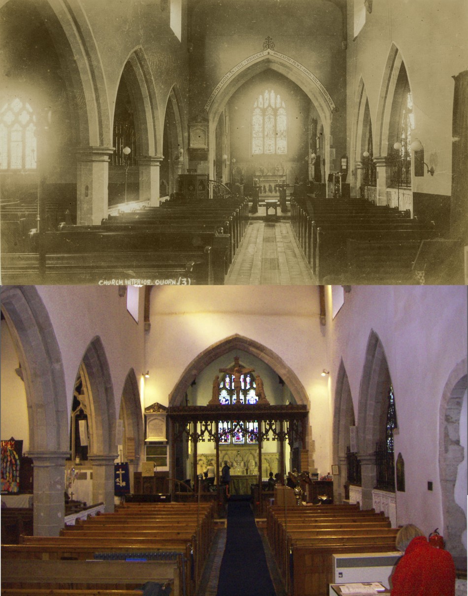 Interior of Quorn St Bartholomew�s Parish Church � 1905 and 2011