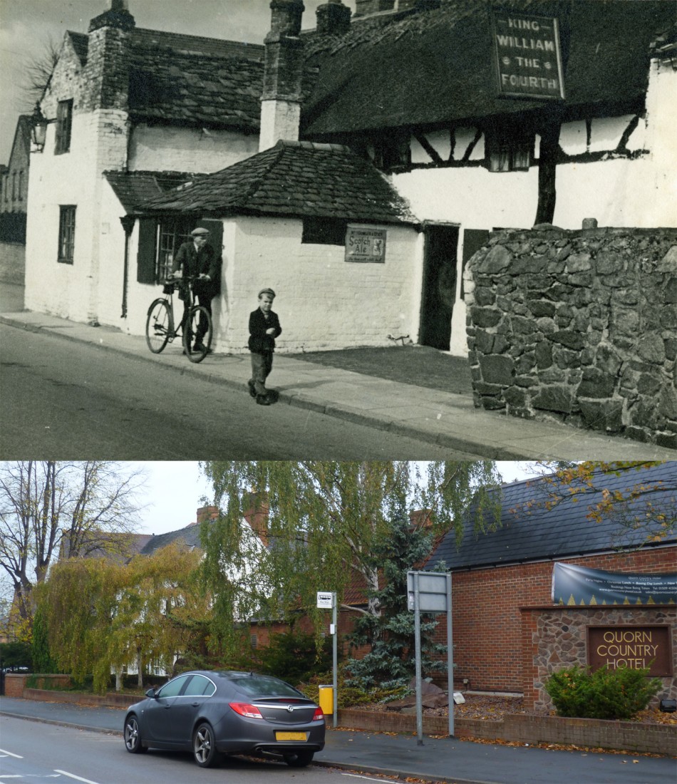 Leicester Road, King William IVth/Quorn Country Hotel - then and now