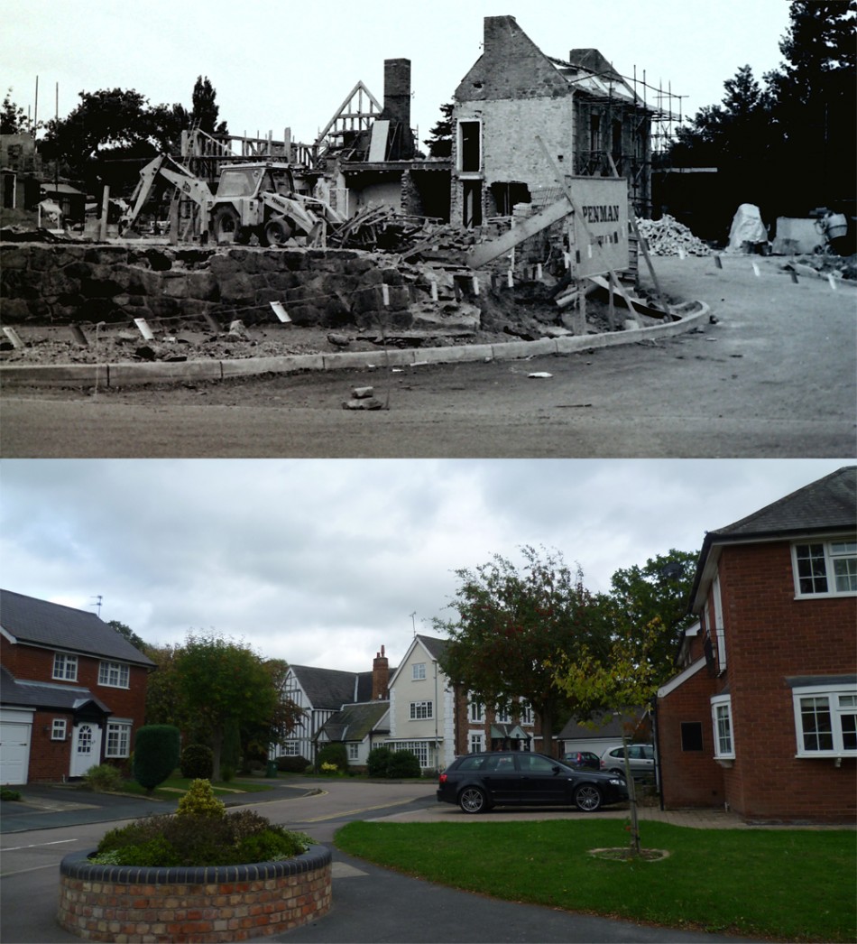 Dower House Gardens, off Station Road - then and now