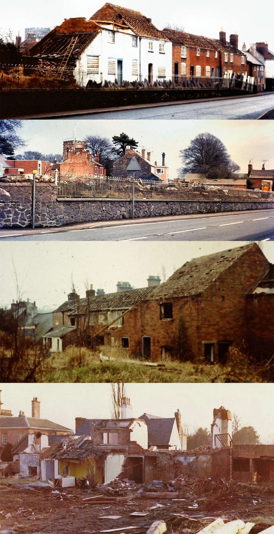 The Banks Cottages being demolished, 1970s