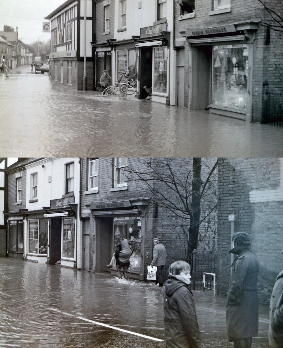 Floods on Leicester Road, early 1970s