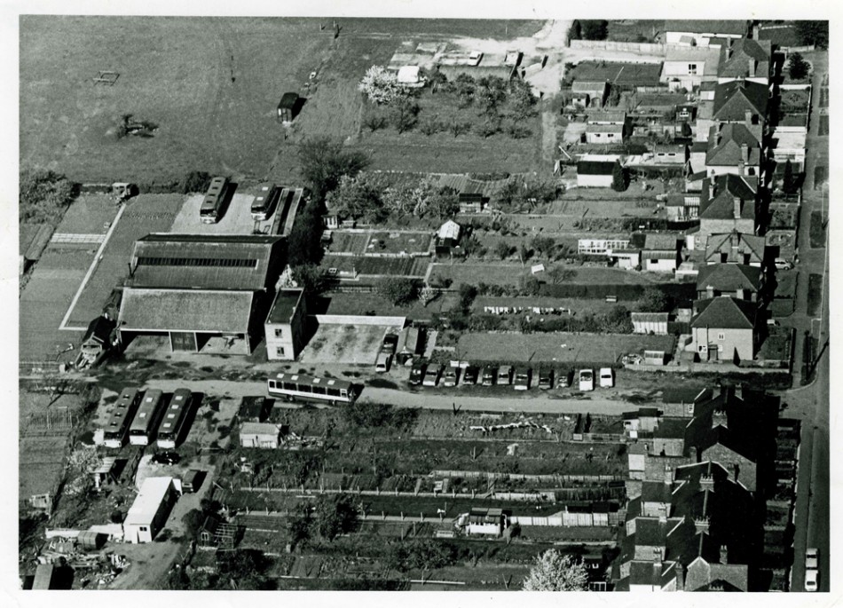 Aerial view of Barrow Road and Howlett's Bus Station