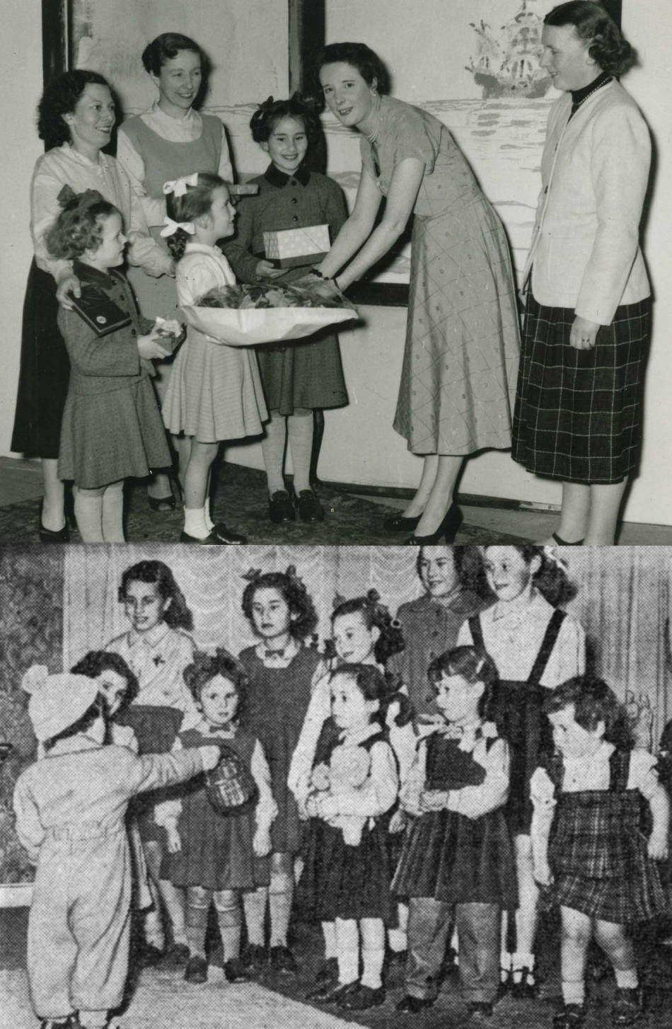1954 - Parade at the Village Hall, by children wearing clothes made by their mothers