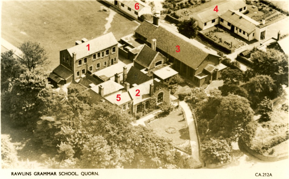 Rawlins School, Quorn, aerial view, post 1938