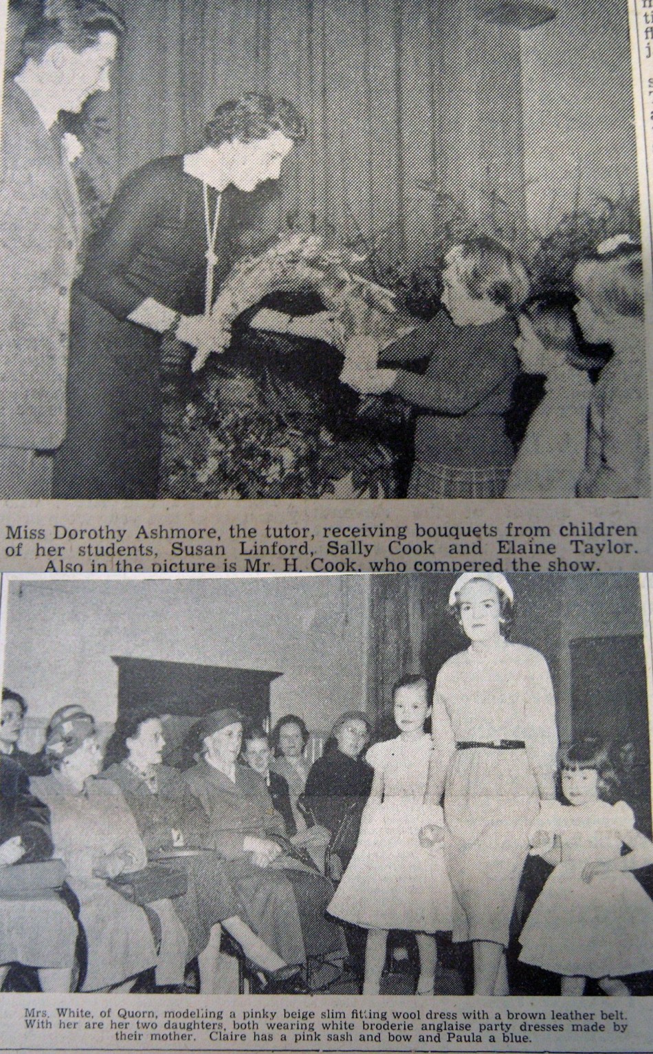 Dress show by Quorn Institute pupils, April 1958