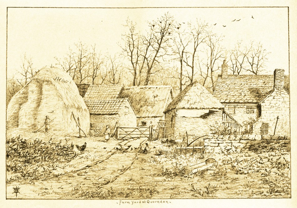 Picture by W E Cooke � Farm Yard at Quorndon