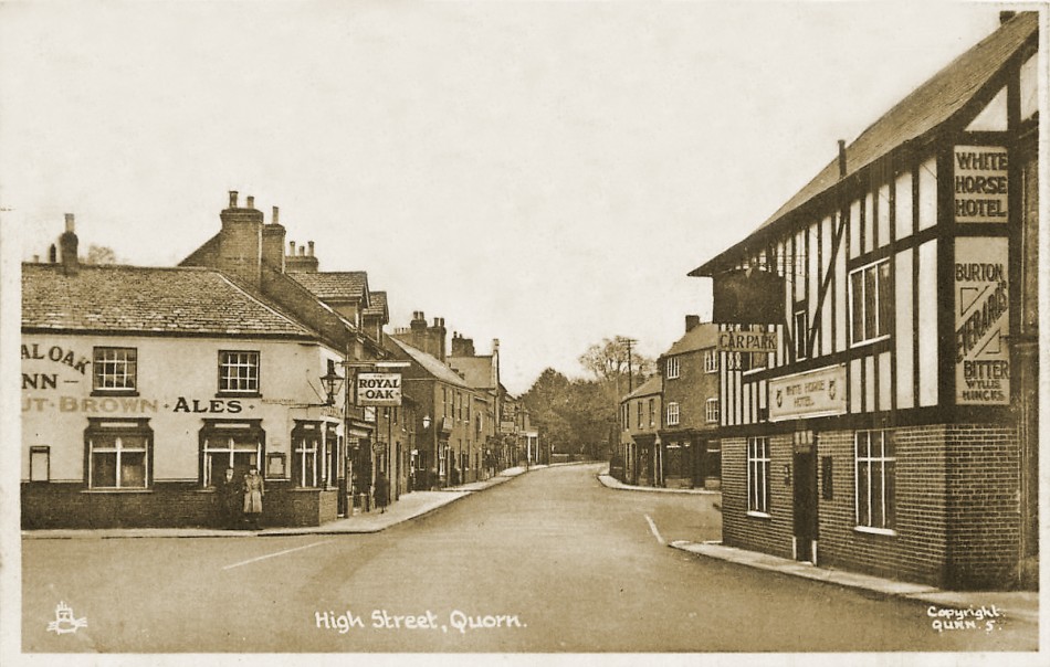 Quorn Cross, the Royal Oak and the White Horse, early 1940s