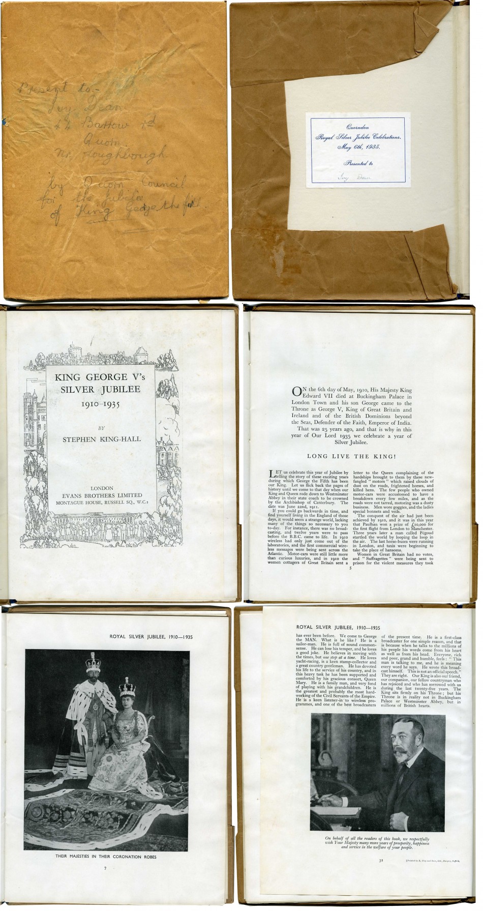 1935 Silver Jubilee presentation book, Ivy Dean, Quorn
