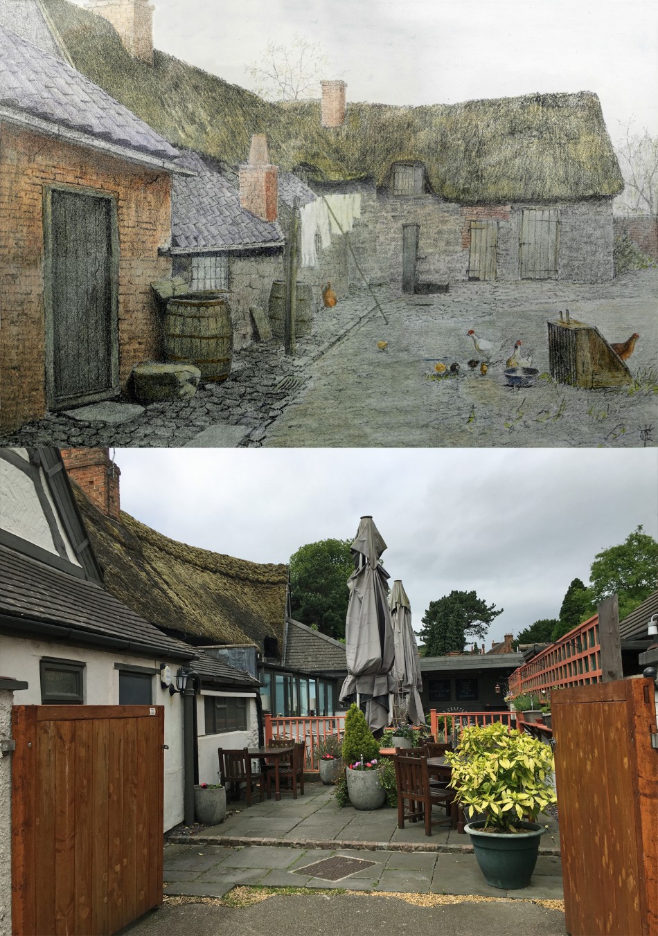 A Cottage Yard at Quorn � then and now