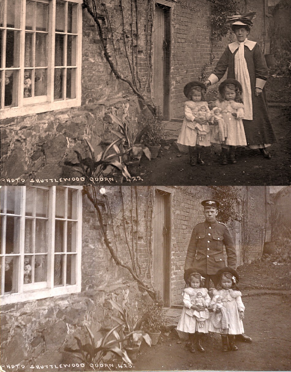 Gladys and Inis Rumsby, Church Lane, Quorn, 1909