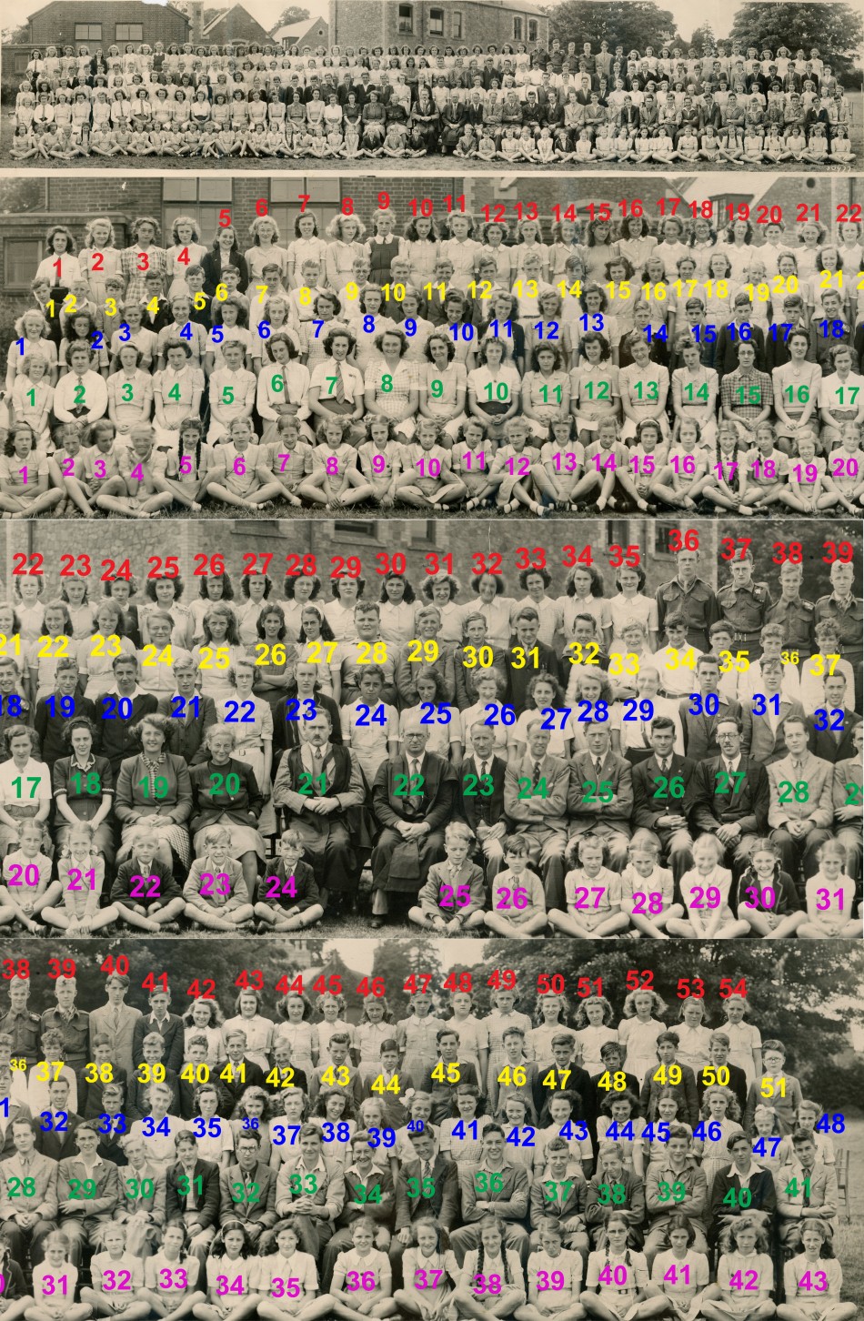 Quorn Rawlins Grammar School panoramic photograph, 1947