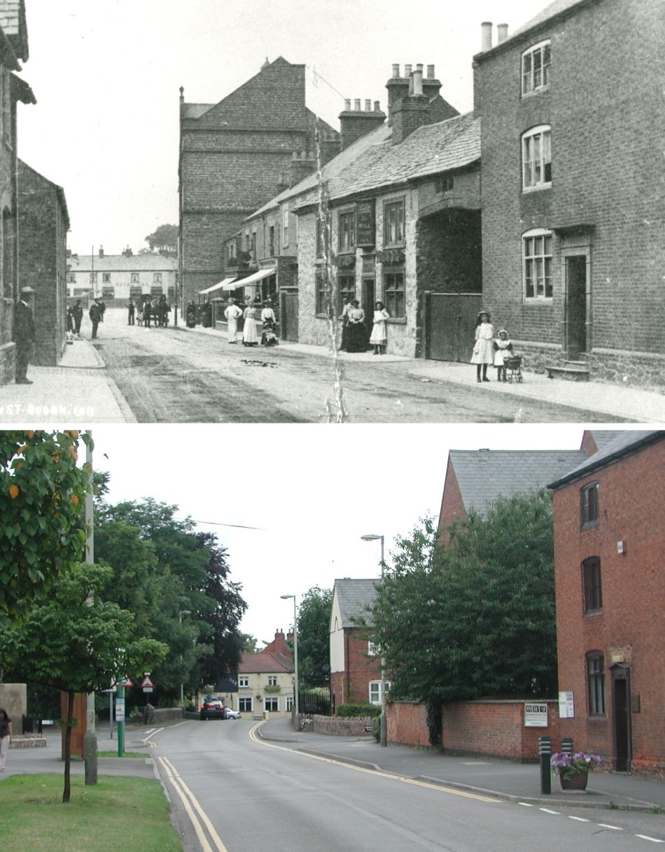 Leicester Road, Quorn - then and now
