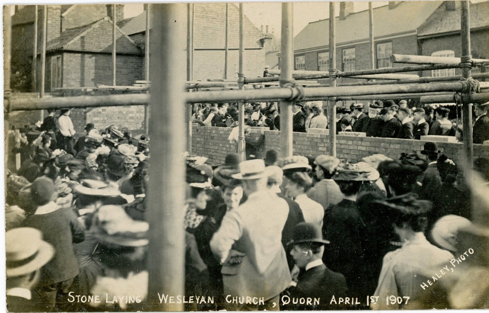 Stone laying, new Wesleyan Chapel, Quorn, 1907