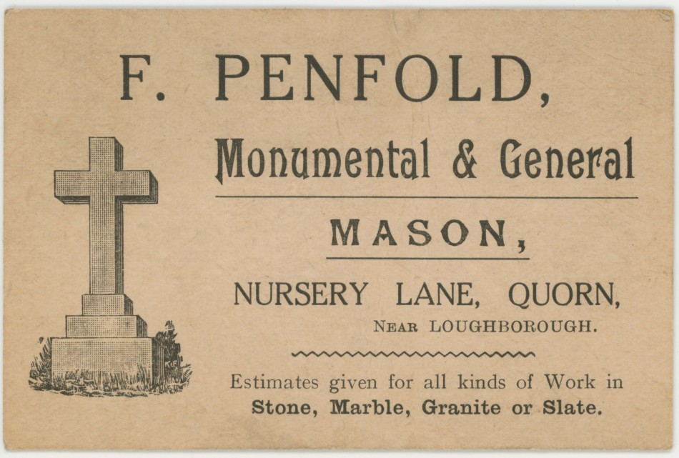 Frederick Penfold, Quorn stonemason