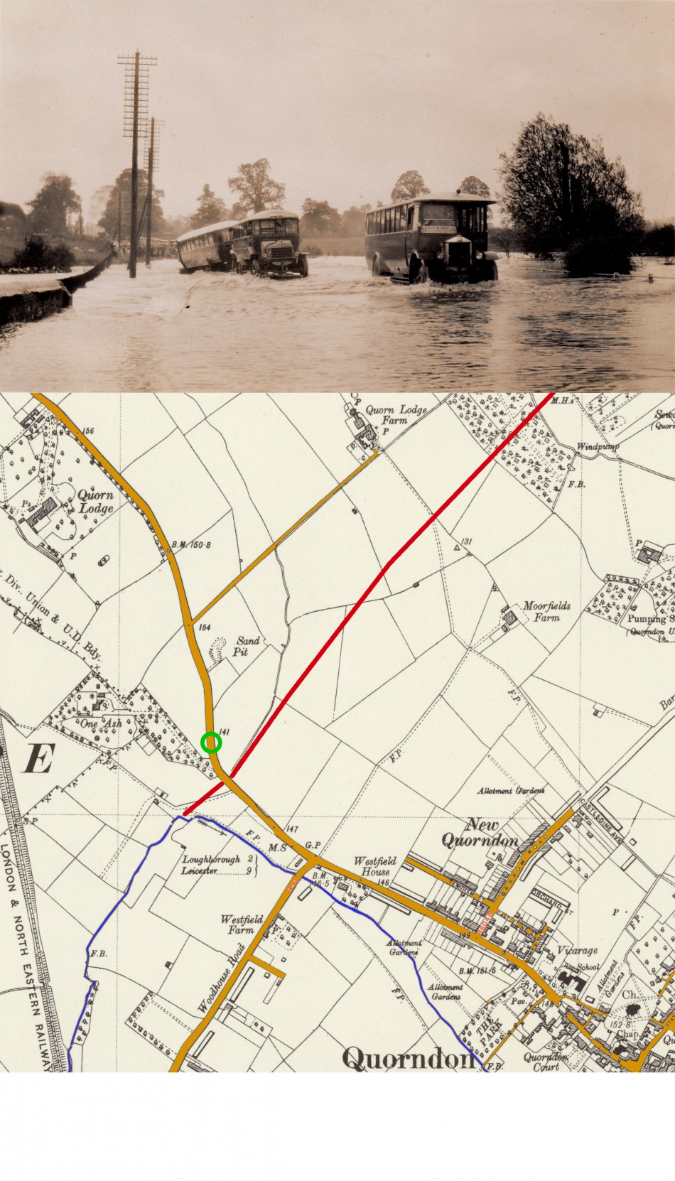 Floods � 1932, near One Ash, Quorn