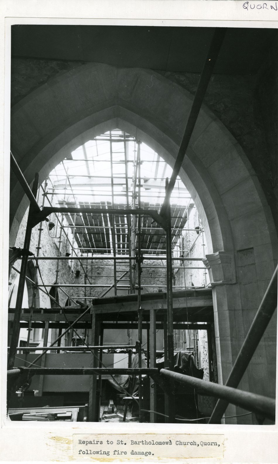 St. Bartholomew's Church under repair