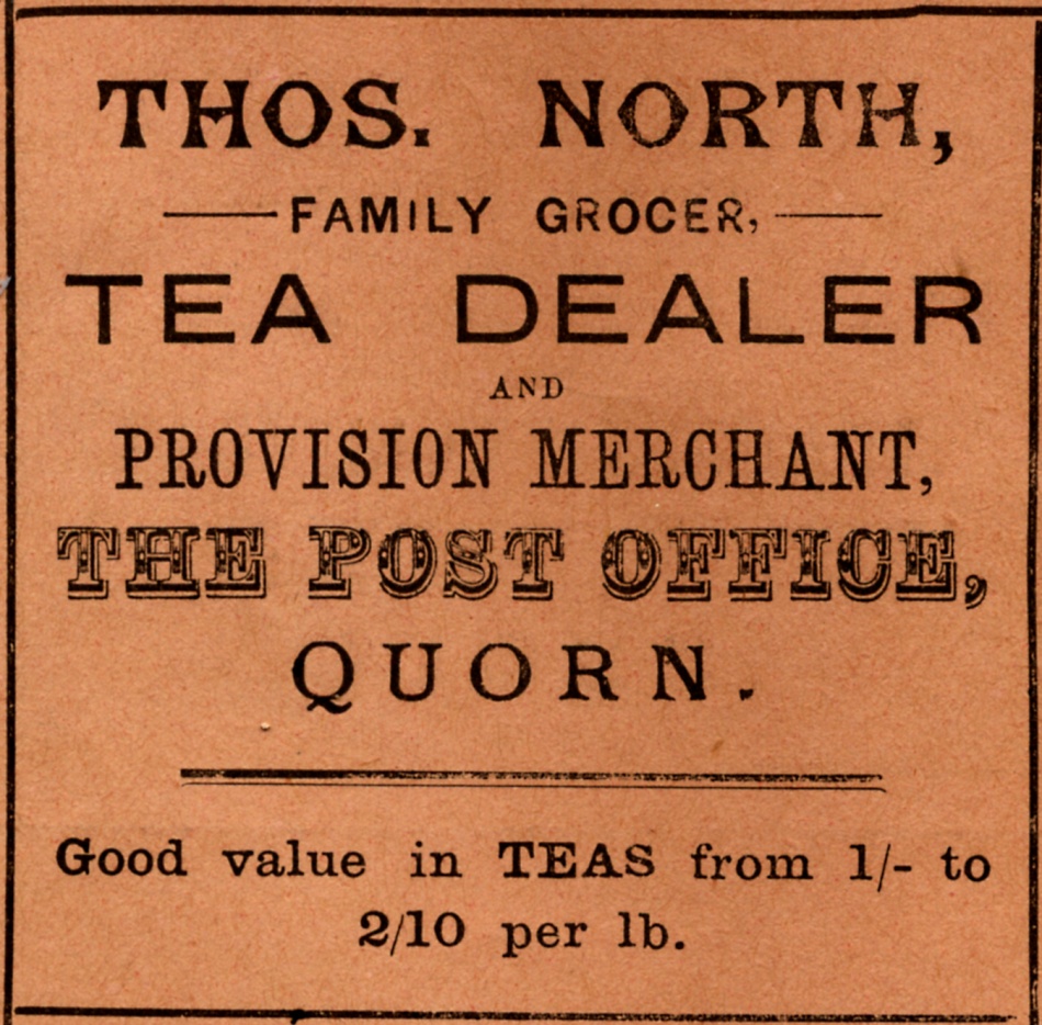 Advertisement by Thomas North, Quorn, 1891