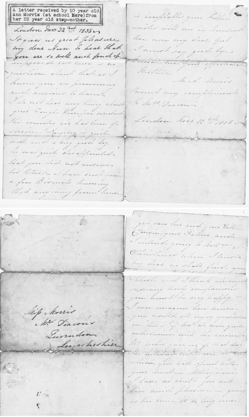 Ann Morris's letter 1838