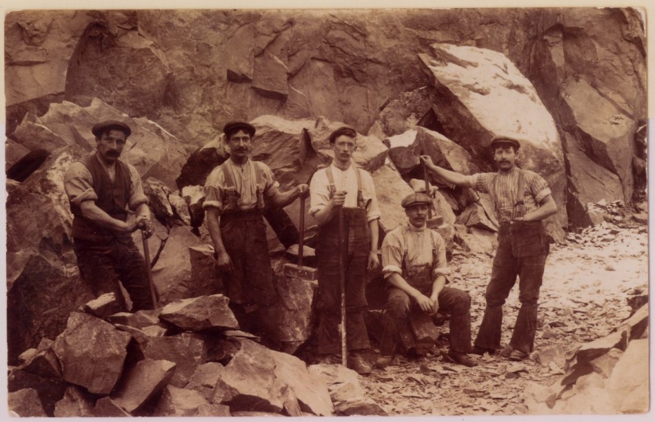 Men working at Cocklow quarry c1910
